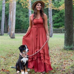 Free People Santa Maria Maxi Dress (Terracotta)